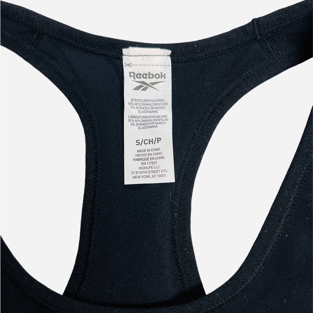 Reebok Women's Wireless Racerback Sports Bra Medium Impact Black Size S - Picture 2 of 4
